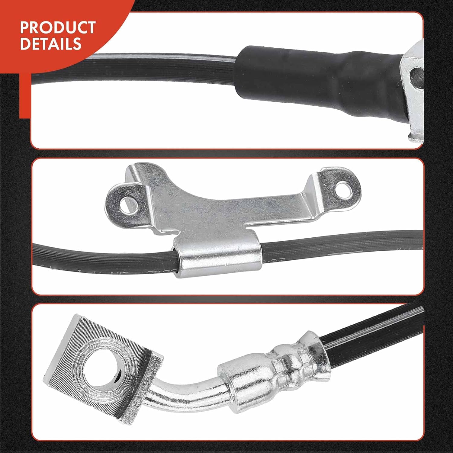 A-Premium Front Driver Brake Hydraulic Hose Compatible with Chevy, Buick, GMC, Isuzu and Saab Models - Trailblazer, Trailblazer EXT, Rainier, Envoy, Envoy XL, Ascender, 9-7x - Replace# 25844098