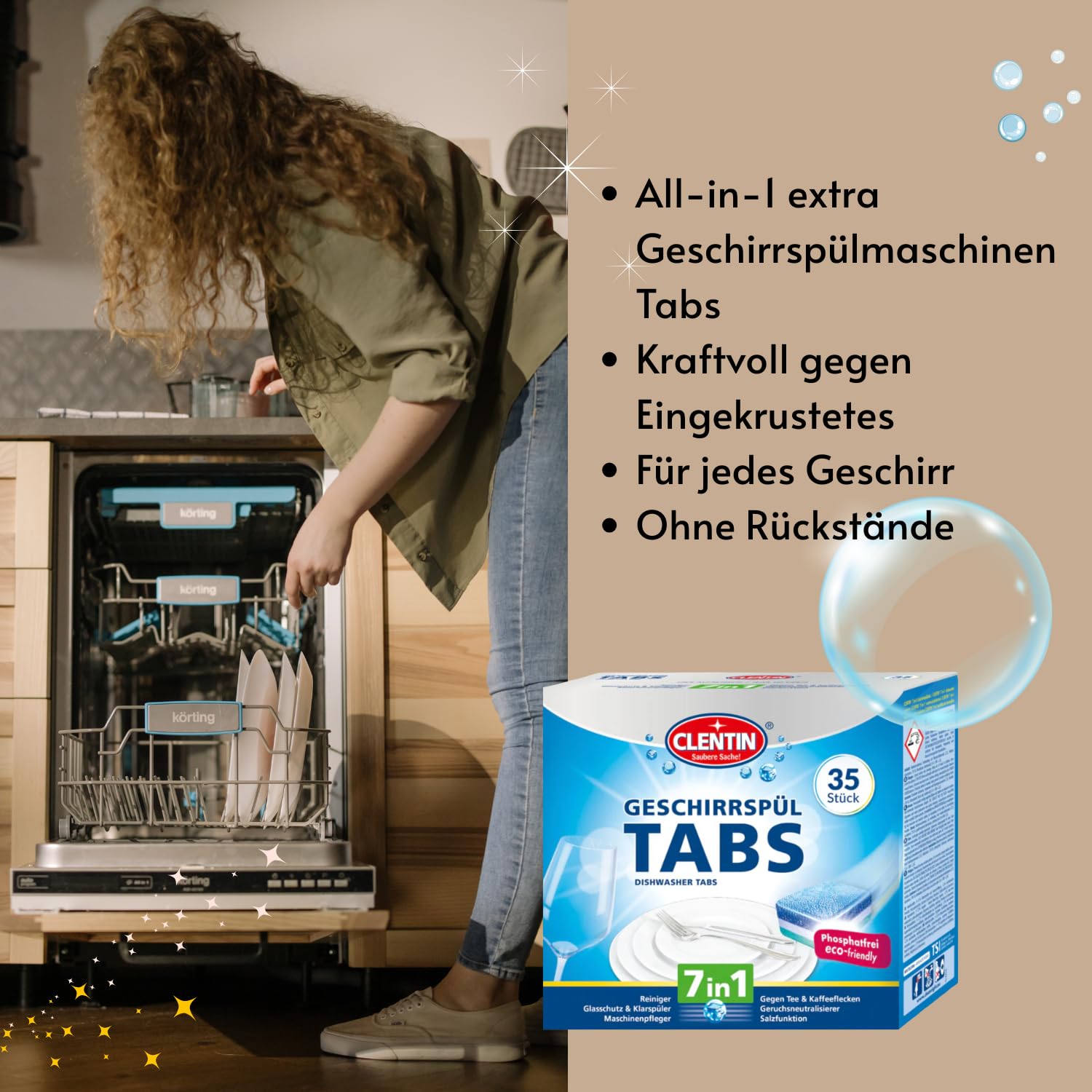 Geschirrspültabs 12 x (35 Stk á 20g) Spülmaschinentabs kompakte Reinigungsmittel 7in1 Multi Power