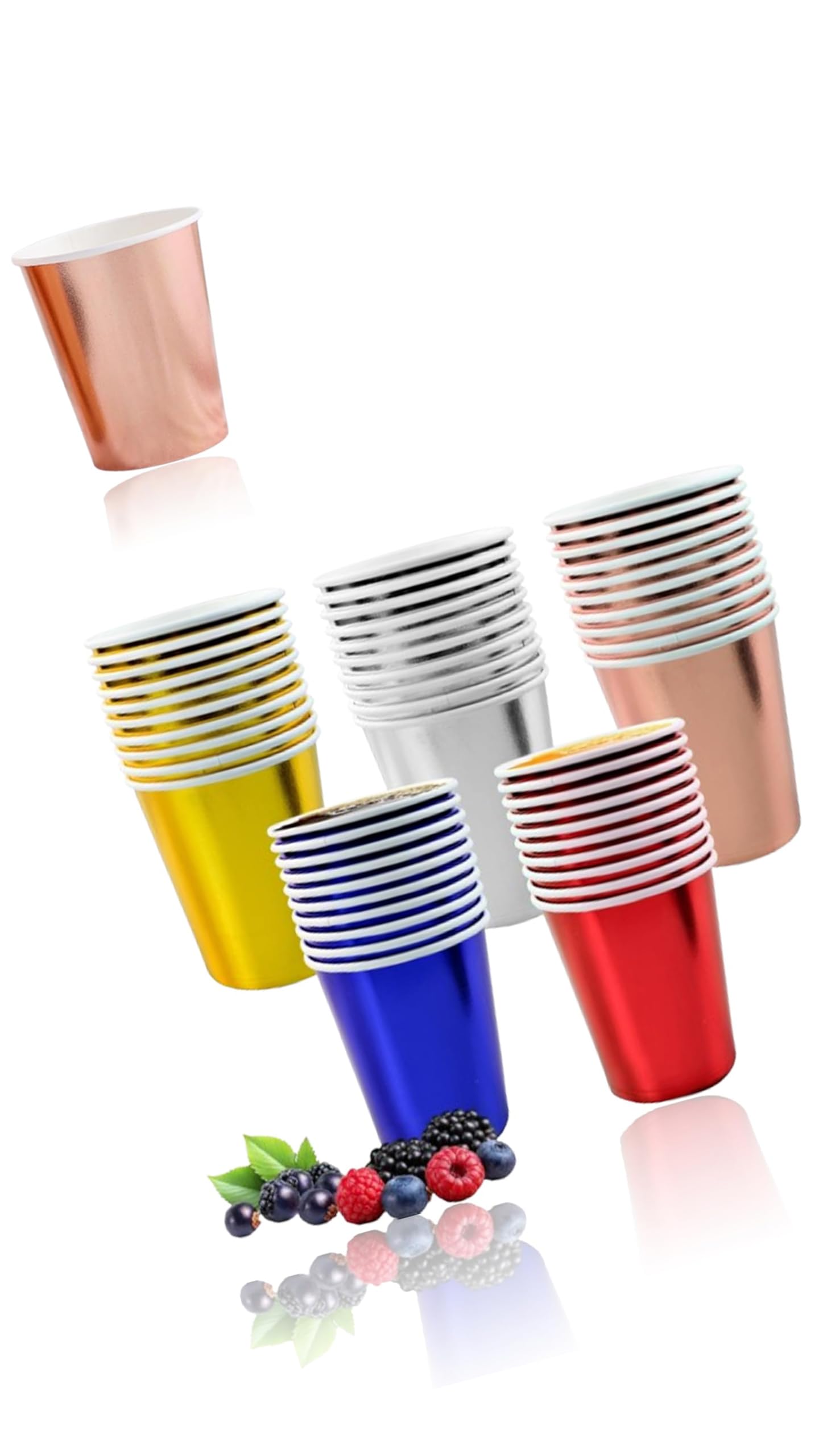 Sweet seven 50pcs Party Color Paper Cups - Disposable Cups for DIY Creations, Picnics, Parties, Weddings, Barbecues