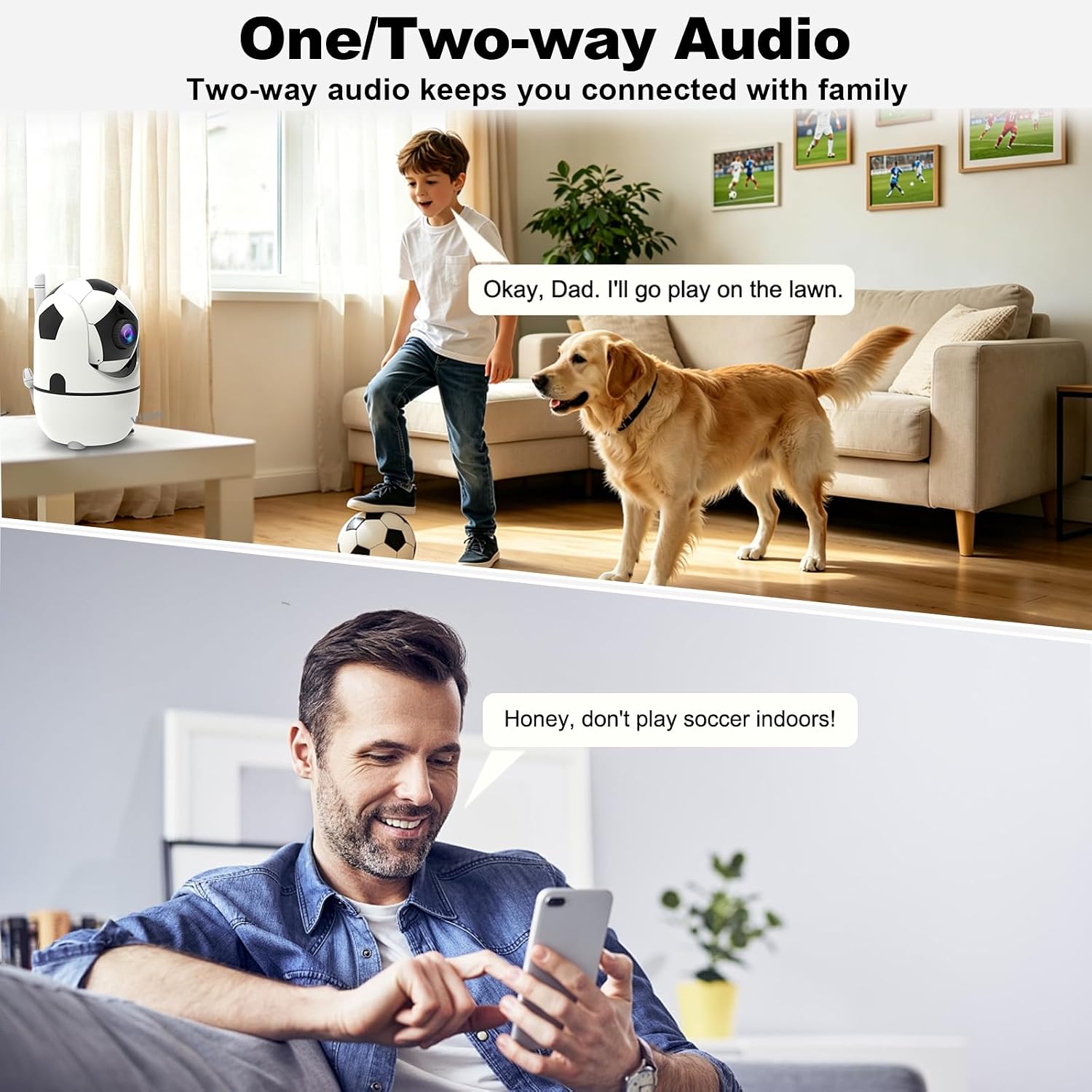 VTimes Camara WiFi 1080P Interior Pan Tilt Seguridad Hogar Audio Noche 6