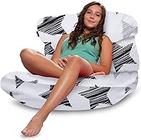 Vista 846 de Posh Creations Puf estructurado cómodo para jugar, leer y ver la televisión, Malibu Lounge, tela de lona para colorear, criaturas