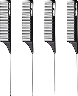 3 pack Rat tail combs Parting combs Stainless Steel Metal Pintail comb Teasing combs hair combs for women （3 pack）