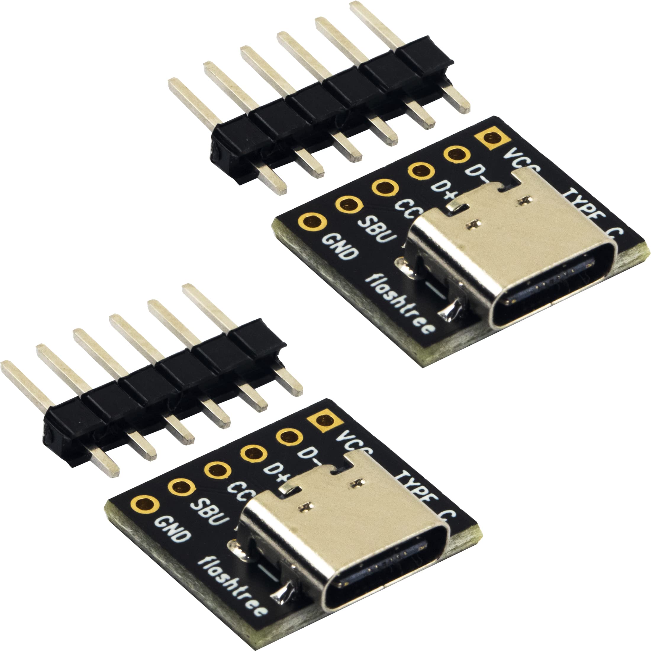 risingsaplings2pcs USB Type c Breakout Board cc sbu Black or 2cc red (cc sbu (Black))