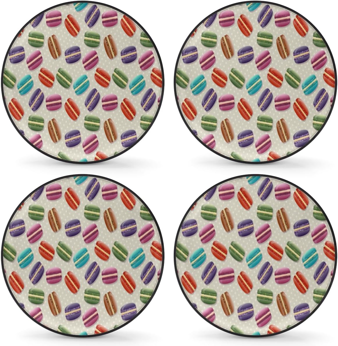 Macaron Tire Covers Portable Spare Tire Cover Soft Durable Waterproof Dustproof Set of 4 Bags 15 Inches for Car Truck SUV Trailer Camper