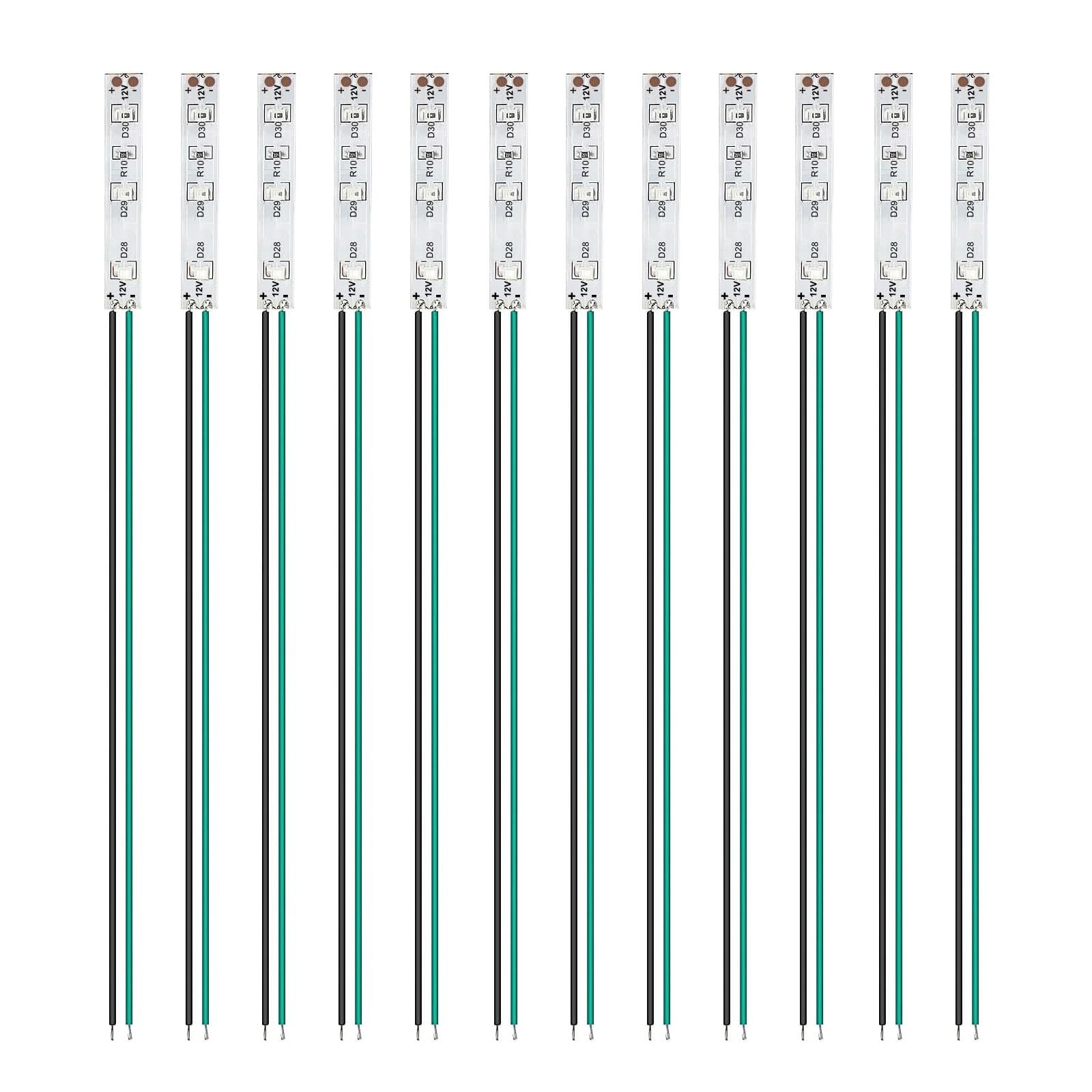 HUAZIZ 12pcs 50mm VorDrahtete LED Streifen, 2335 SMD LED, 12-18V Streifen, Modellbau Led Beleuchtung, Grün