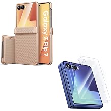 Vihibii for Samsung Galaxy Z Flip 7 Case with Screen Protector [3 Pack] & Rugged Hinge Protection & Non-Slip Texture, Bulit-in 9H Hardness Tempered Glass Film for Samsung Galaxy Z Flip 7, Rose Gold