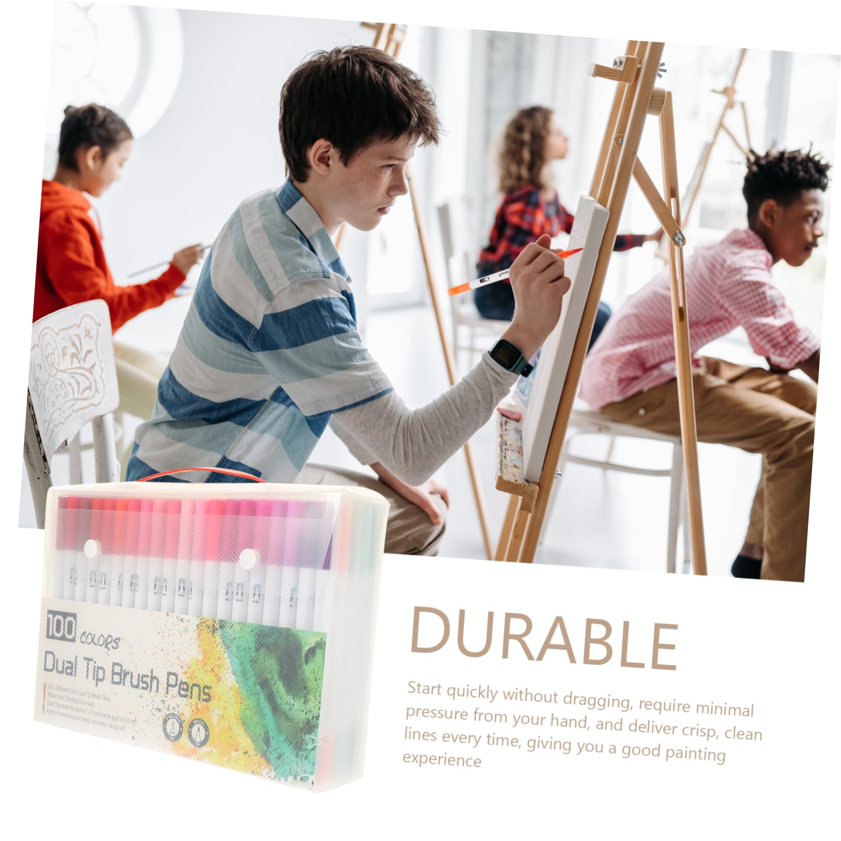 Uonlytech 100stücke Kunstpinselmarker Mit Feiner Spitze Und Pinselspitze Zum Malen Von Büchern Schreiben Und Planen Von Kunstprojekten