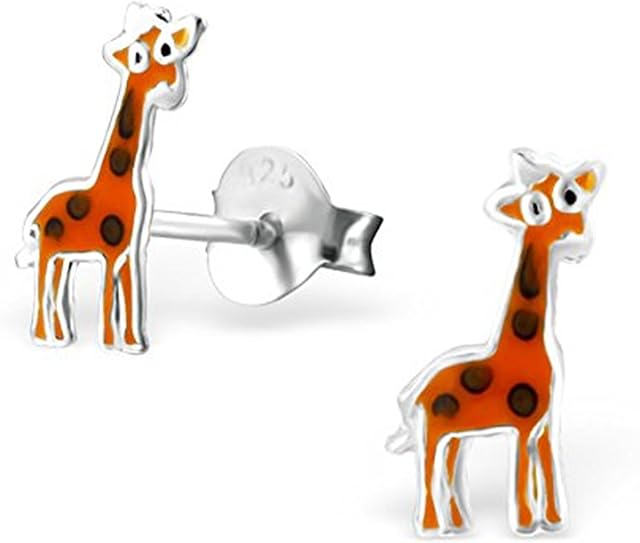 Giraffe Earrings 925 Sterling Silver Studs