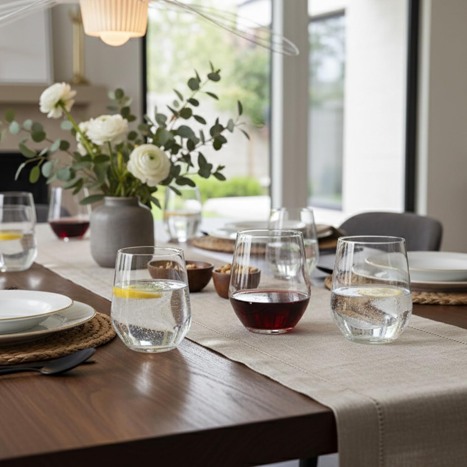 Royalrose Premium Delight Vintage Red Wine Glasses Set of 4, 15.7 oz Goblets Glasses for Wine, Cocktails, Sparkling Water, Elegant Drinkware for Entertaining or Daily Use (Stemless Wine Glasses) - Image 6