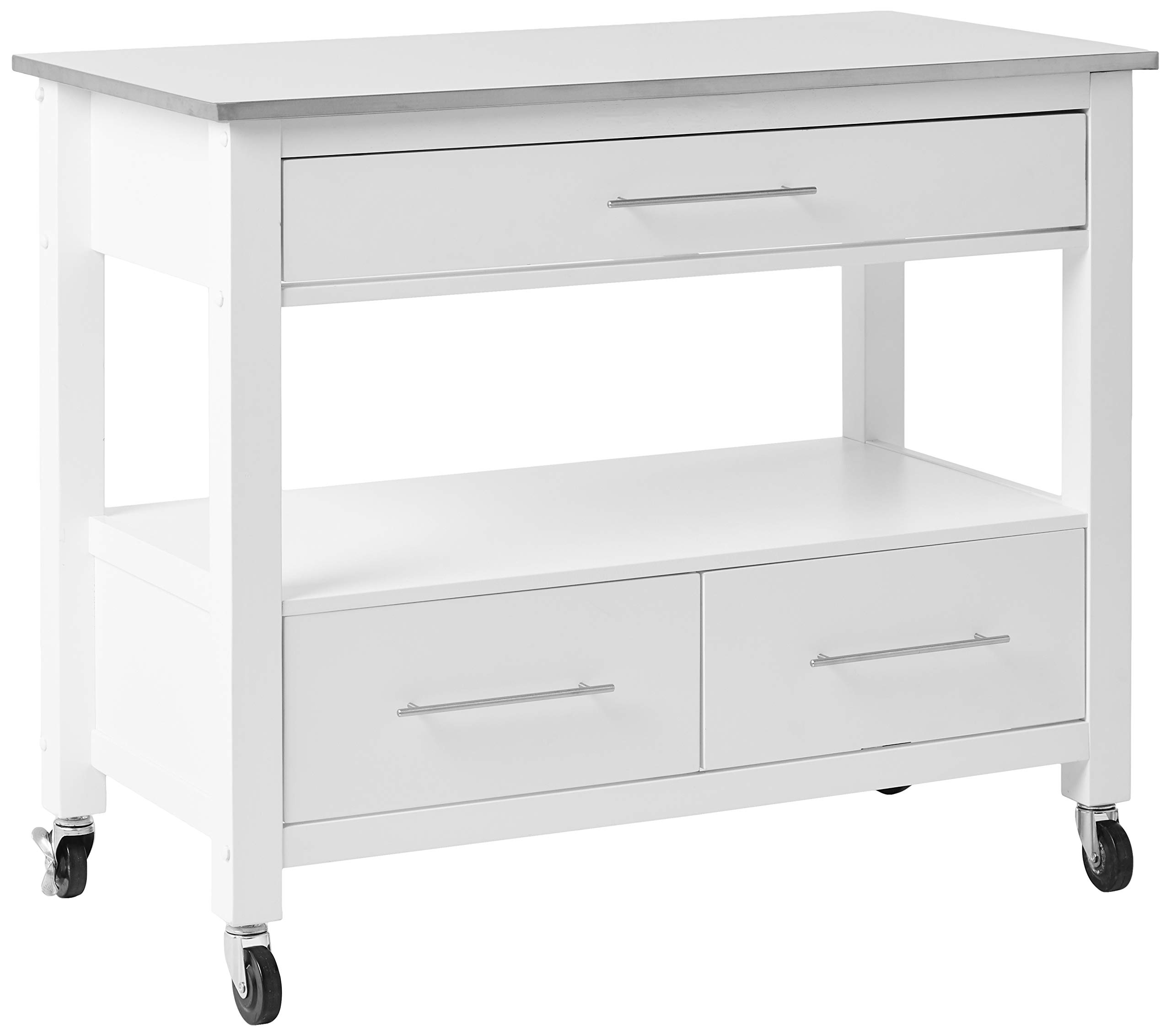 Hodedah Microwave Kitchen Cart, Beech Kitchen Islands