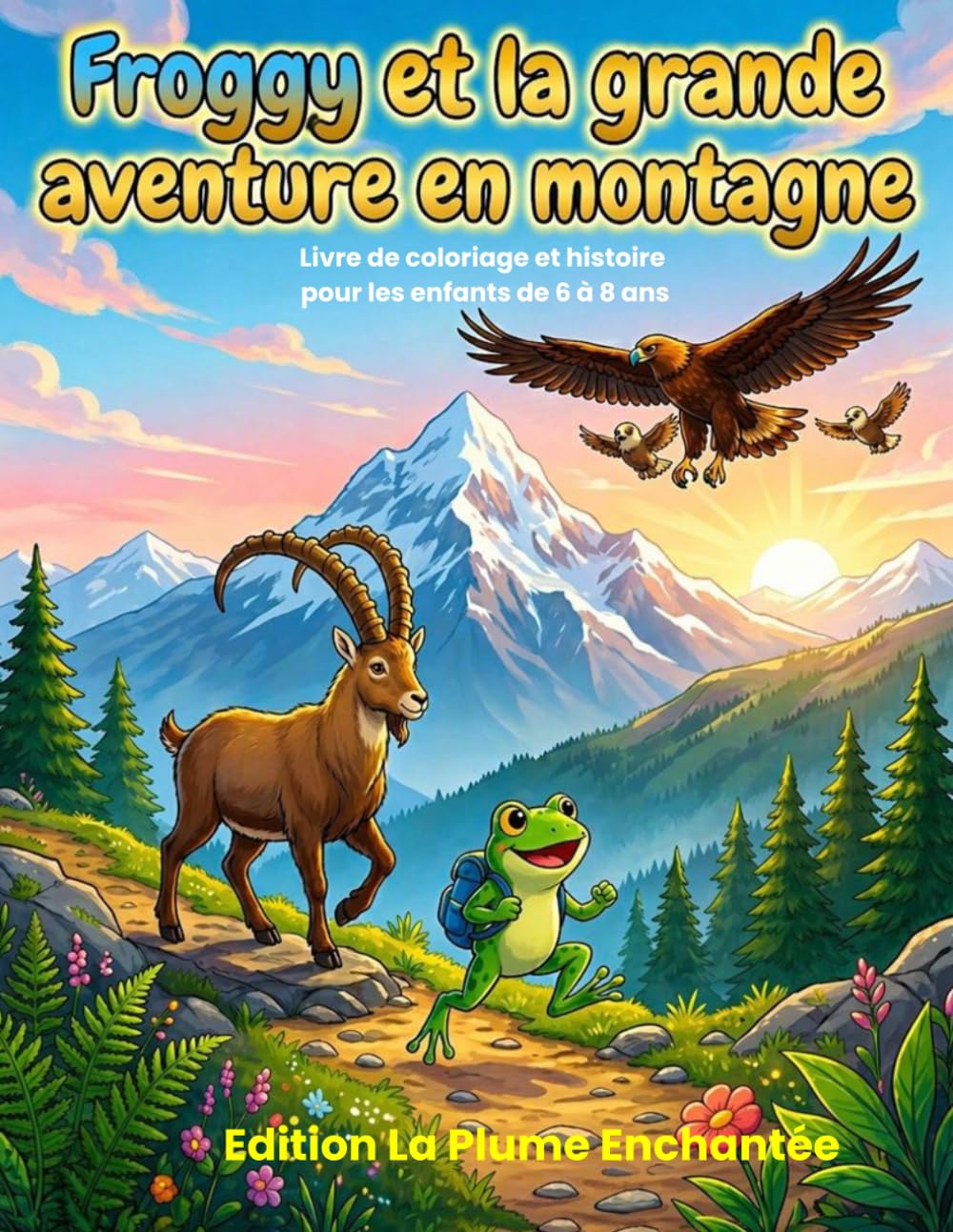 Froggy et la Grande Aventure en Montagne.: Livre jeunesse d’aventure et de coloriage - Histoires d’animaux, courage et amitié - Pour enfants de 6 à 8 ans.