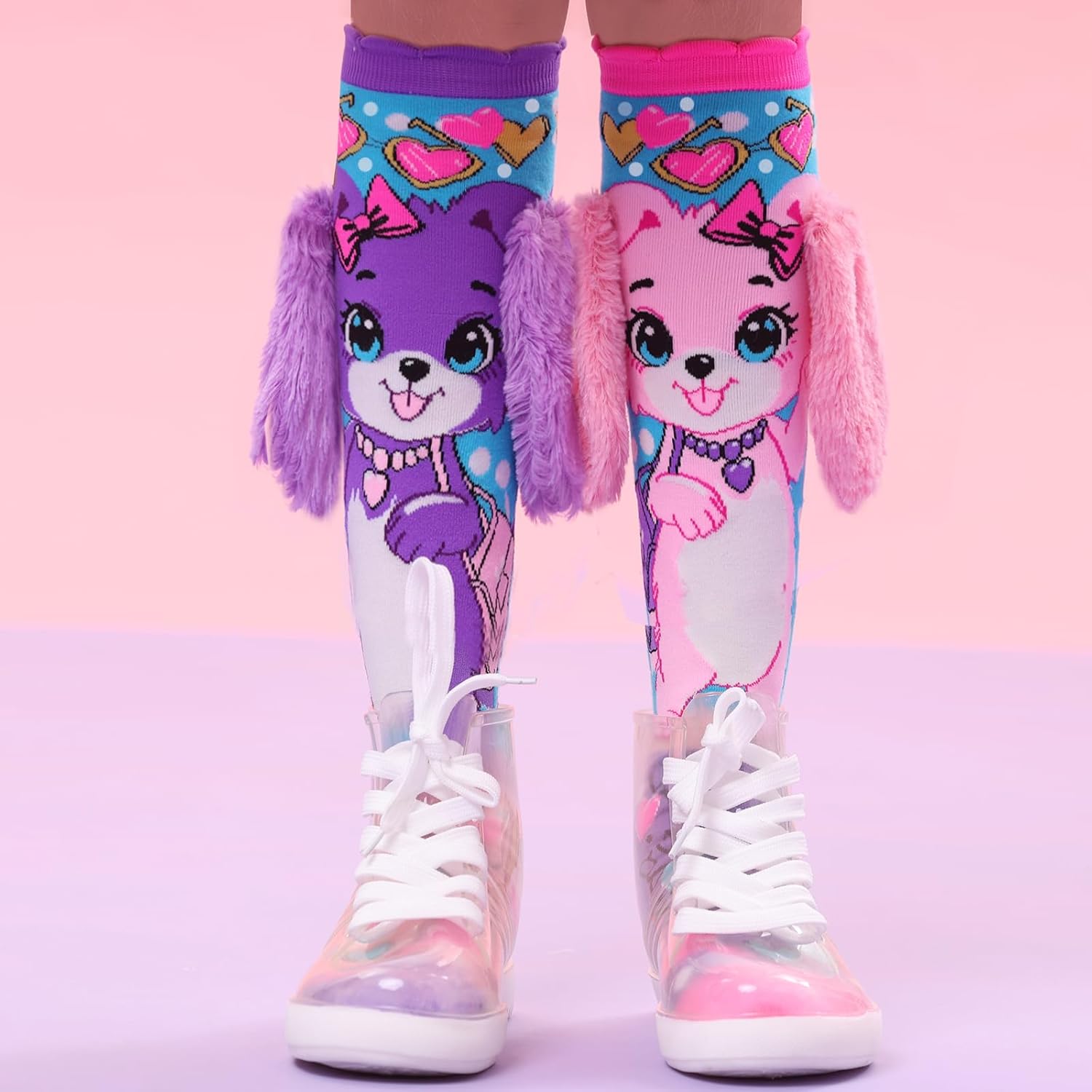 Crazy Socks for Girls Kids Knee High 3D Funny Wacky Mismatched Socks for Crazy Sock Day Novelty Gifts