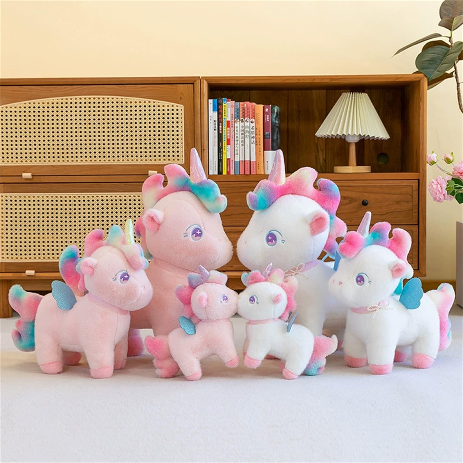 Plüsch Einhorn Kuscheltier - Regenbogen Plüschtier-Einhorn - Kinder-Kuscheltier - Weiches Einhorn Kissen-Stofftier Für Kinder Und Babys (100cm,Rosa)