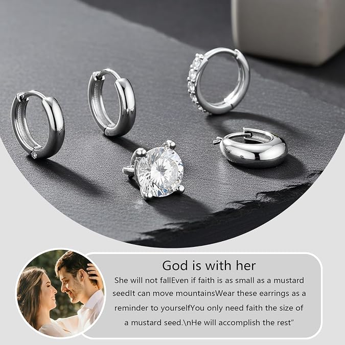 Small Hoop Earrings Set for Women, 14K Gold Plated Lightweight Earrings Sets for Multiple Piercing, Hypoallergenic Huggie Gold Hoops Earrings for Women Jewelry