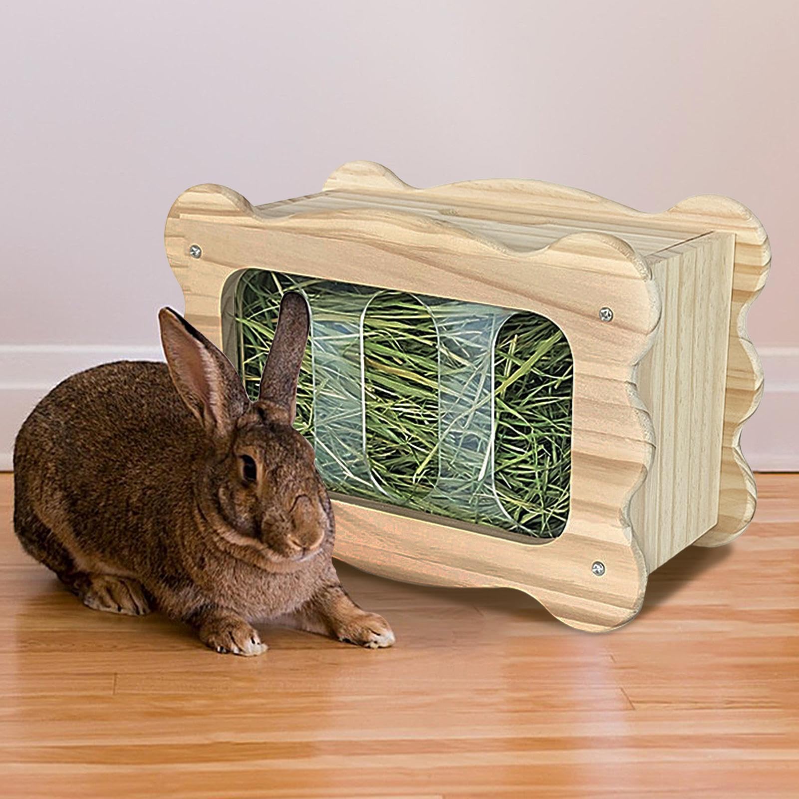 Râtelier à Foin pour Lapins Accessoires de Cage Grande Capacité pour Petits