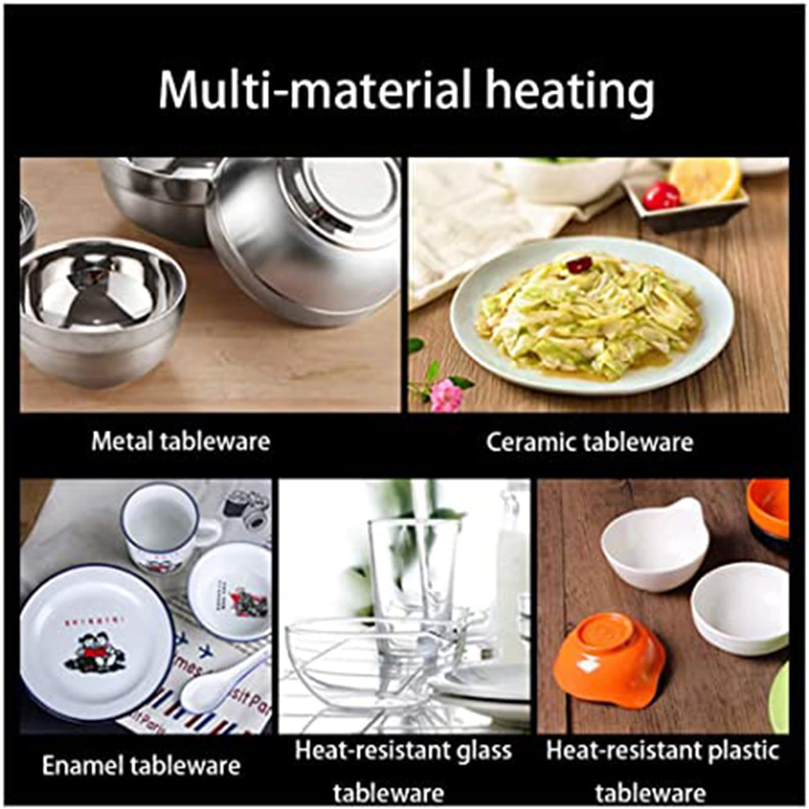 Bandeja calefactora eléctrica, Bandeja portátil para Calentar Alimentos, Calentador de Alimentos Ajustable para restaurantes, cocinas