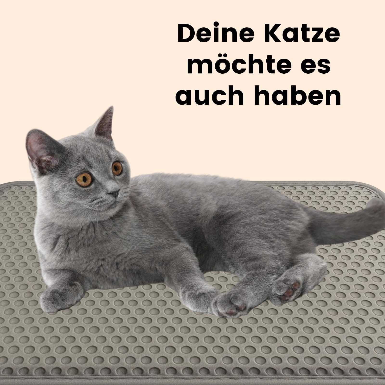2er Set in Grau Katzenklo Matte, Katzenzubehör, Katzenstreu Matte Mit Textilumrandung, Ideal Für Kleine Räume, Einfache Reinigung,Ideal Als Katzenklo Unterleger Für Stressfreie Pflege