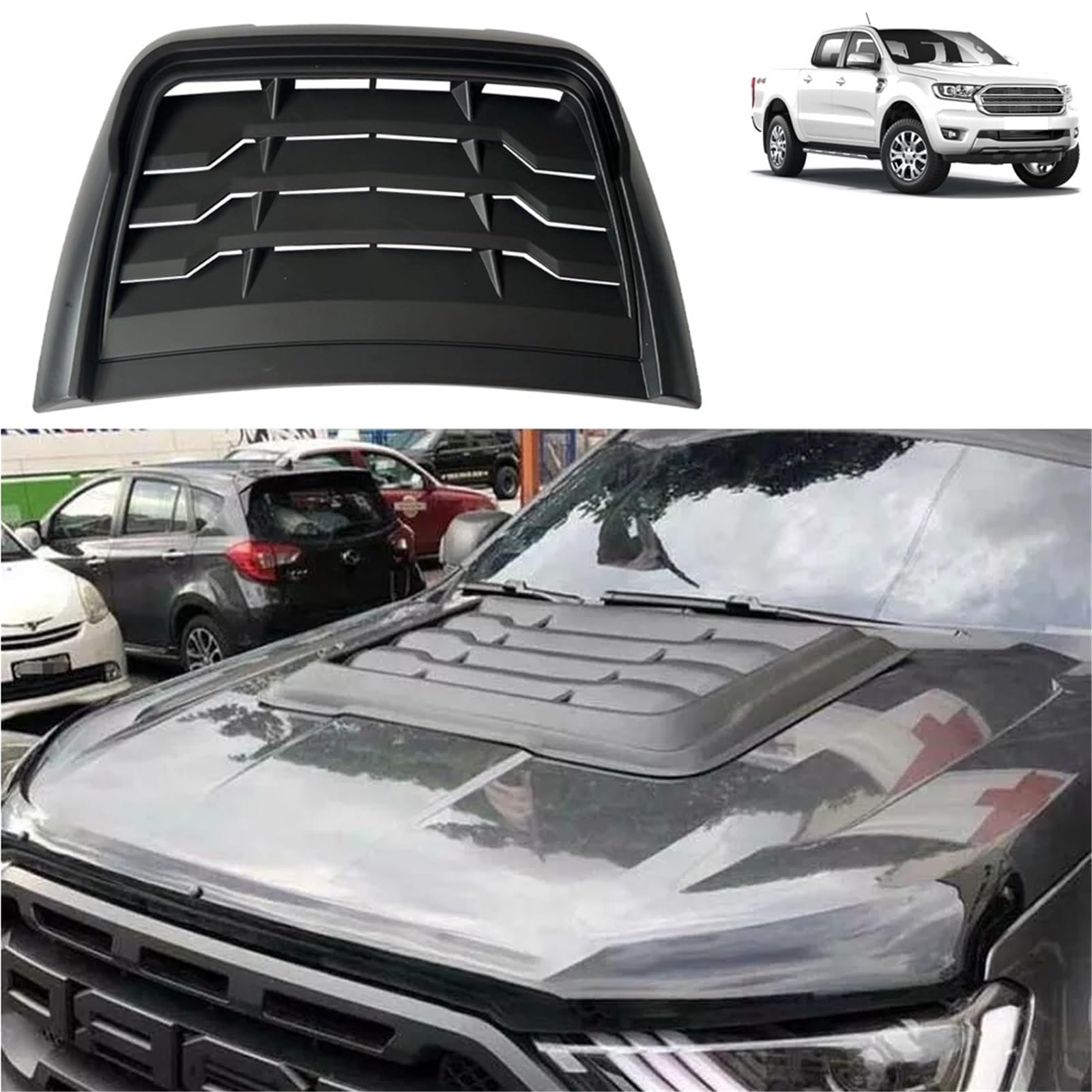 Ventilación del capó redondo negro Entrada aire capó | Tapa de salida de aire del motor Ront, deflector automático modificado