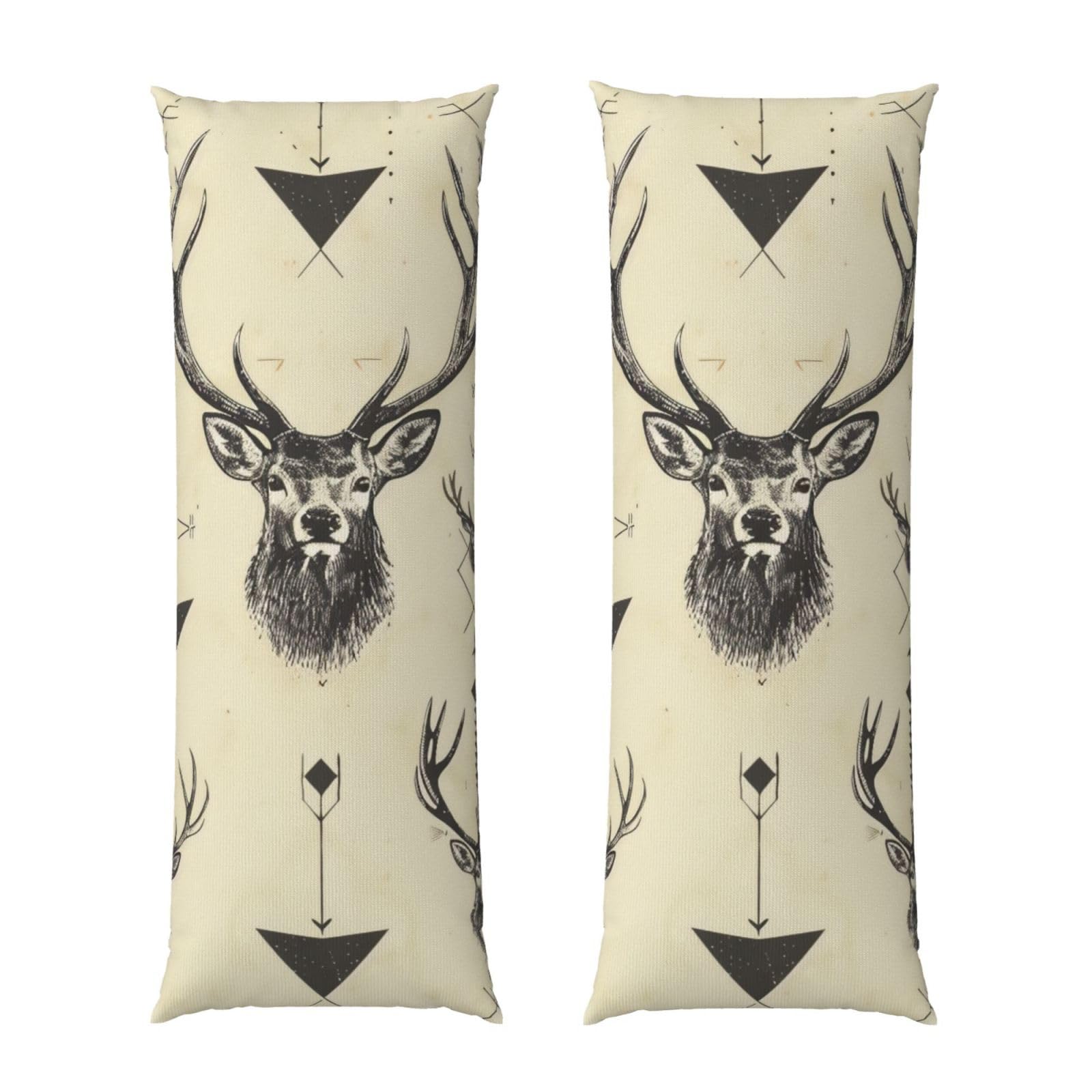 Body Pillow Cover 20x54 Inch, Hunting Arrows Triangles Deer Print Long Lumbar Pillow Case with Zipper Long Body Pillowcase Decorative for Bed Sofa Bedroom