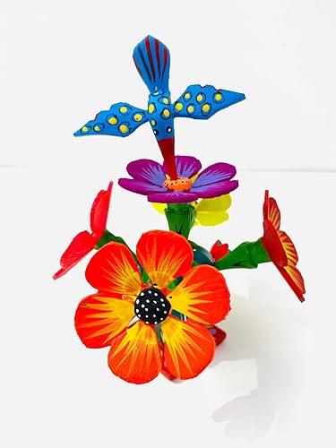 Miniatura 4 de Cactus alebrije with flowers and hummingbirdAlebrije de cactus con flores y colibrí