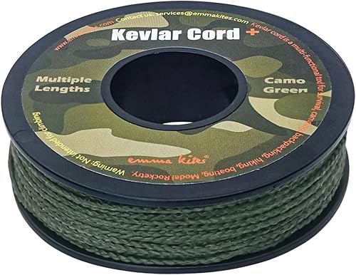 emma kites Cuerda de Kevlar trenzada verde camuflaje, rojo, azul, 200 libras  1050 libras, cuerda táctica resistente a la abrasiónllama, línea de