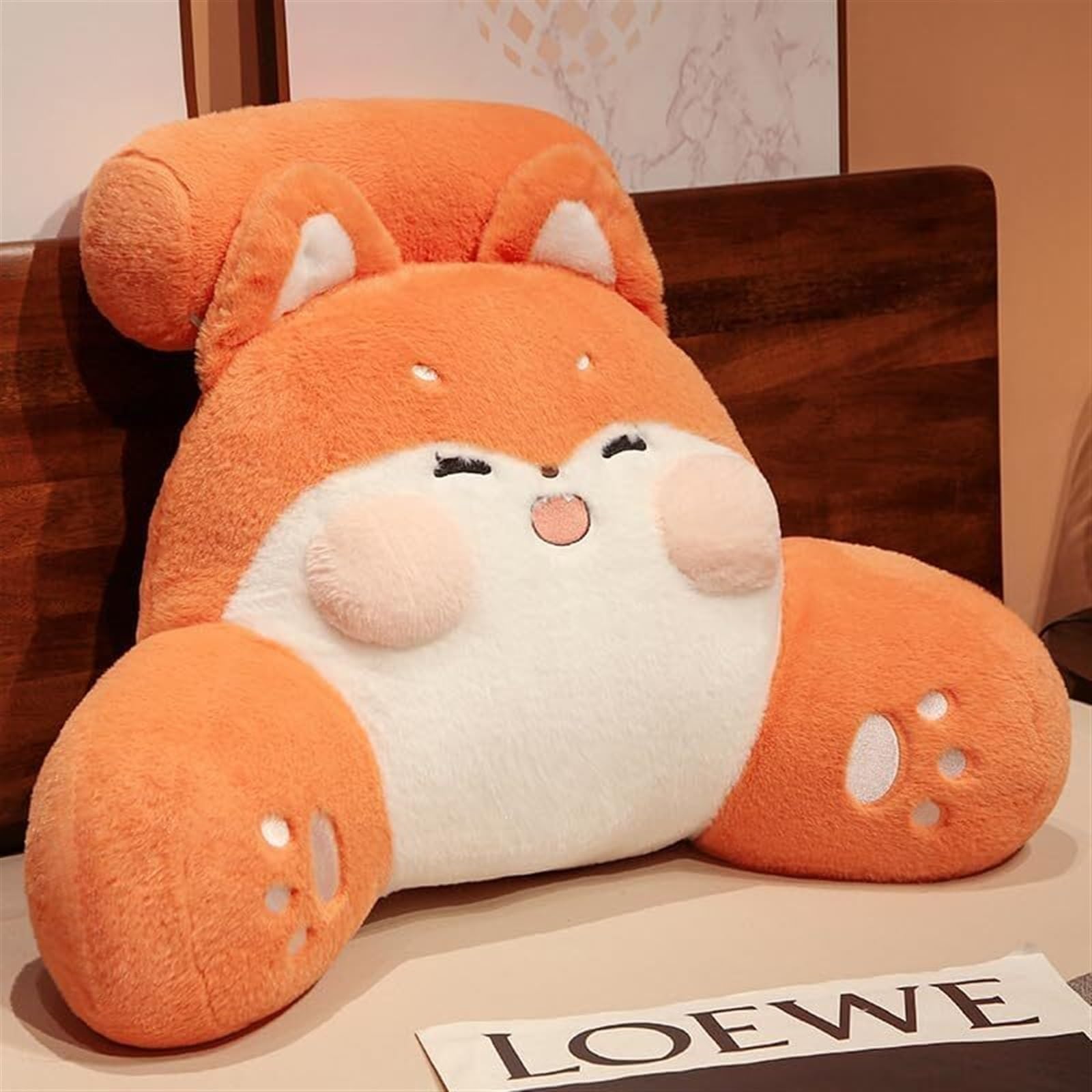 MYXJX back support cushion, Pillow Cartoon Plush Back Support Cushion For Sofa Chair Backrest Waist(Fox,70 * 55cm)