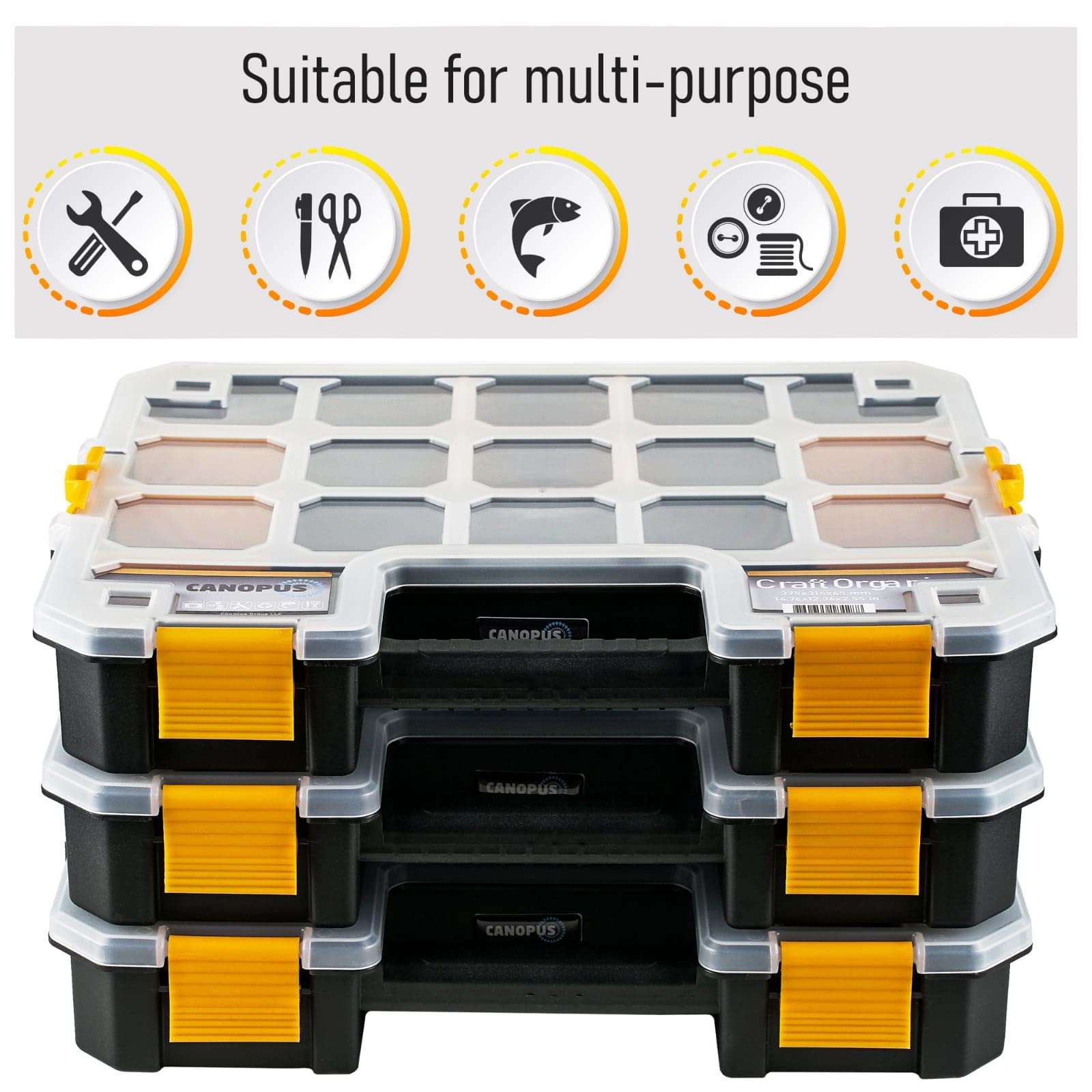 Buy CANOPUS Heavy Duty Screw Box Organiser for Screws and Nails Set of