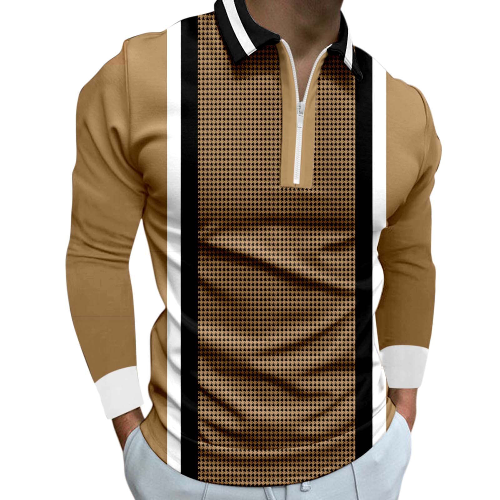 Men's Lapel Long Sleeve Printed Pullover Tops Casual Loose Sports Lapel Shirt Designer Spring Summer Blouses