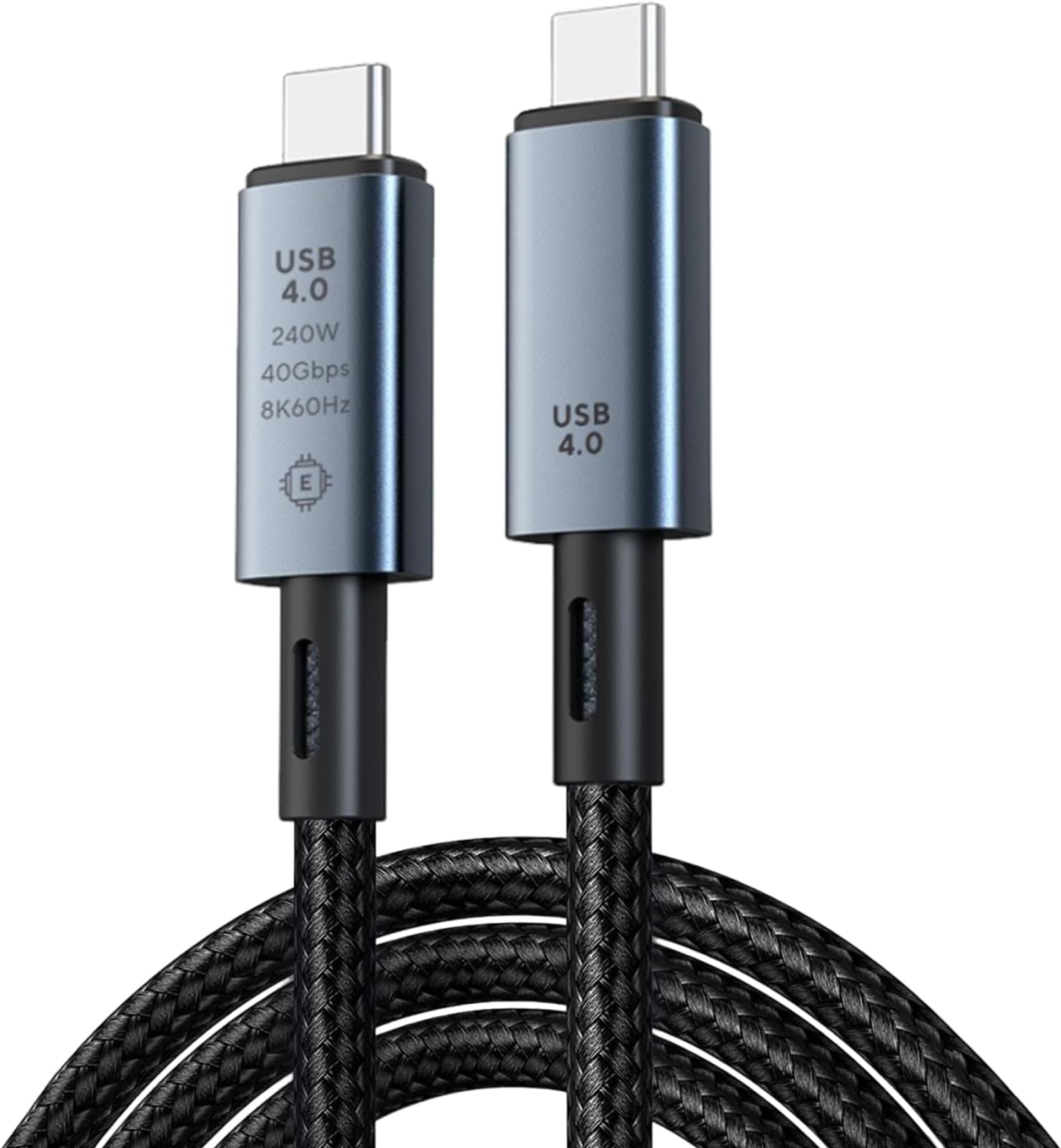 240W 40Gbps 8K 60Hz USB C Cable 5ft, USB Type C Display Video Cord for Thunderbolt 3 4 PC Monitor TV, USBC to USBC Nylon Braided Cable Fast Charging for iPhone 15 iPad Macbook Laptop PD, USB4 C to C