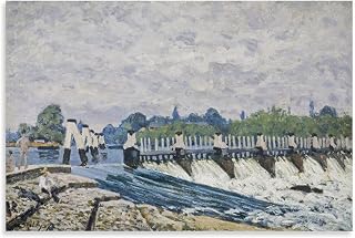 Alfred Sisley Wall Poster Print Molesey Weir, Hampton Court Artworks Picture Print Poster Wall Art Painting Canvas Decor Home Posters Decorative 16x24inch(40x60cm)