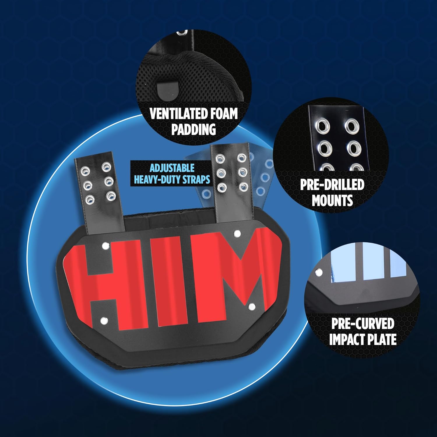 Sports Unlimited Football Backplate for Shoulder Pads - Universal Fit Back Plate - Adult & Youth Back Plate for Football