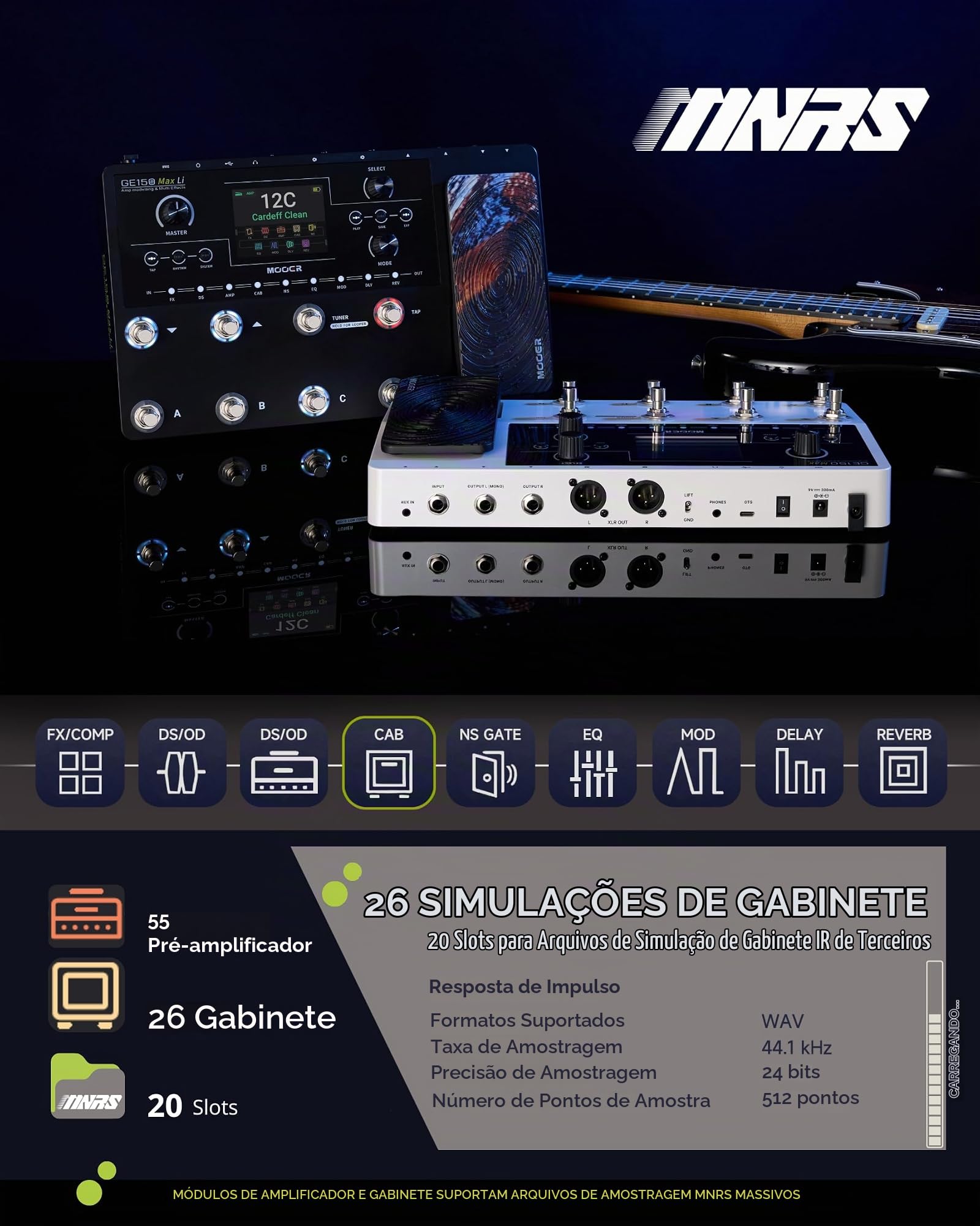 MOOER Ge150 Max Li - Pedal de Efeitos Guitarra com Modelagem de
