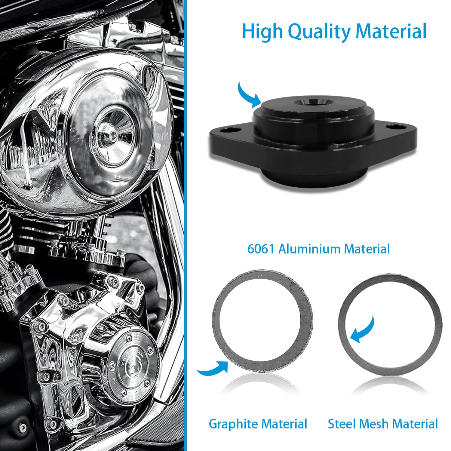Tapered Exhaust Gaskets & Exhaust Gaskets Seal Installer Tool for 1984-2023 Big Twin Touring Sportster Softail Dyna