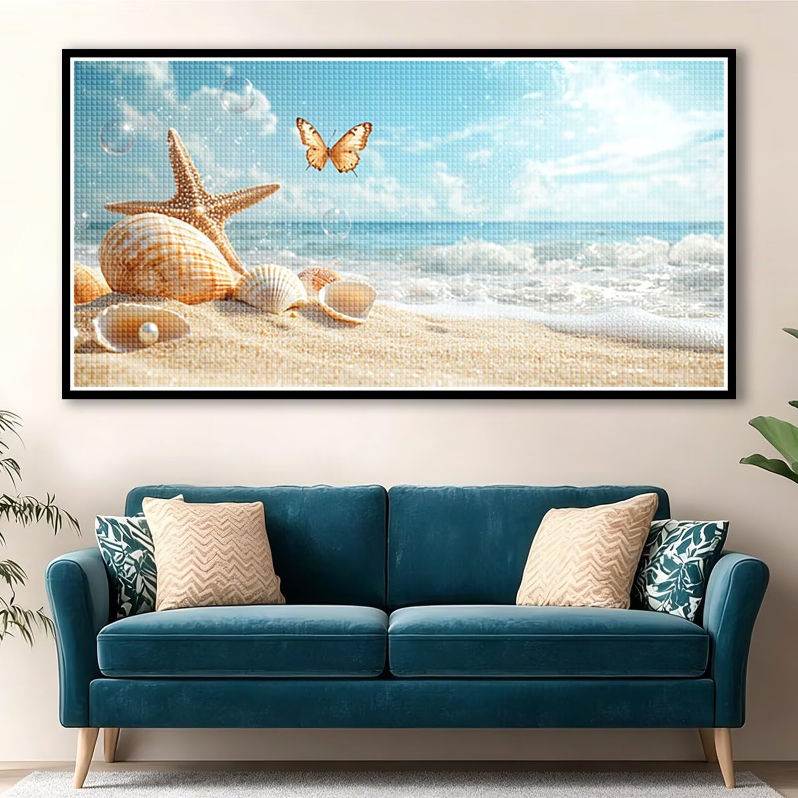 Diamond Painting Adultos Mariposa Pintura Diamante, Caparazón Diamond Painting 5D Completo, DIY Cuadrado Cristal Bordado Punto de Cruz Cuadros de Diamantes Kit para Decoracion Hogar 160x80cm 0J-896
