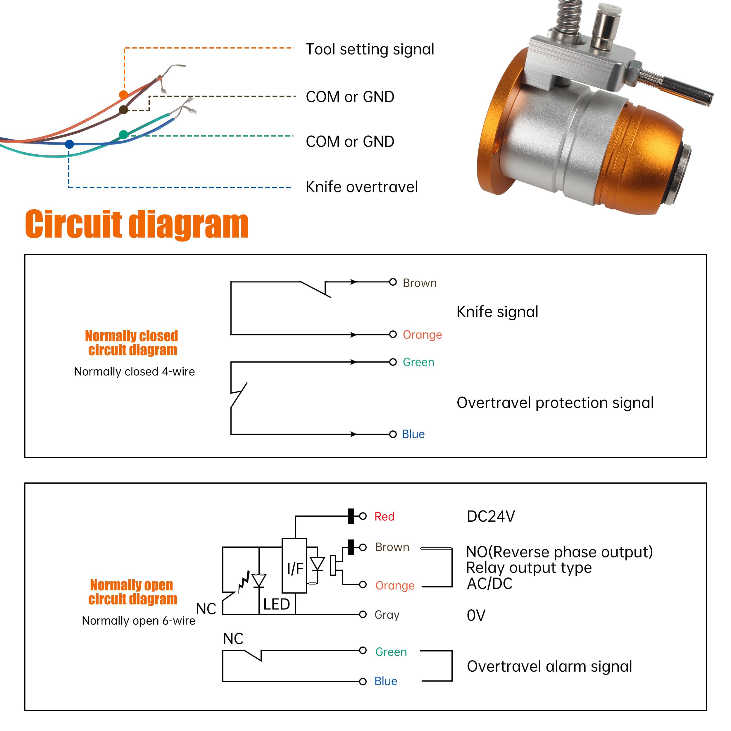 RATTMMOTOR Sensore di lunghezza dell'utensile CNC, sensore di regolazione dell'asse Z touch, ad alta precisione, strumenti di fresatura, strumento di controllo automatico per macchina di incisione di