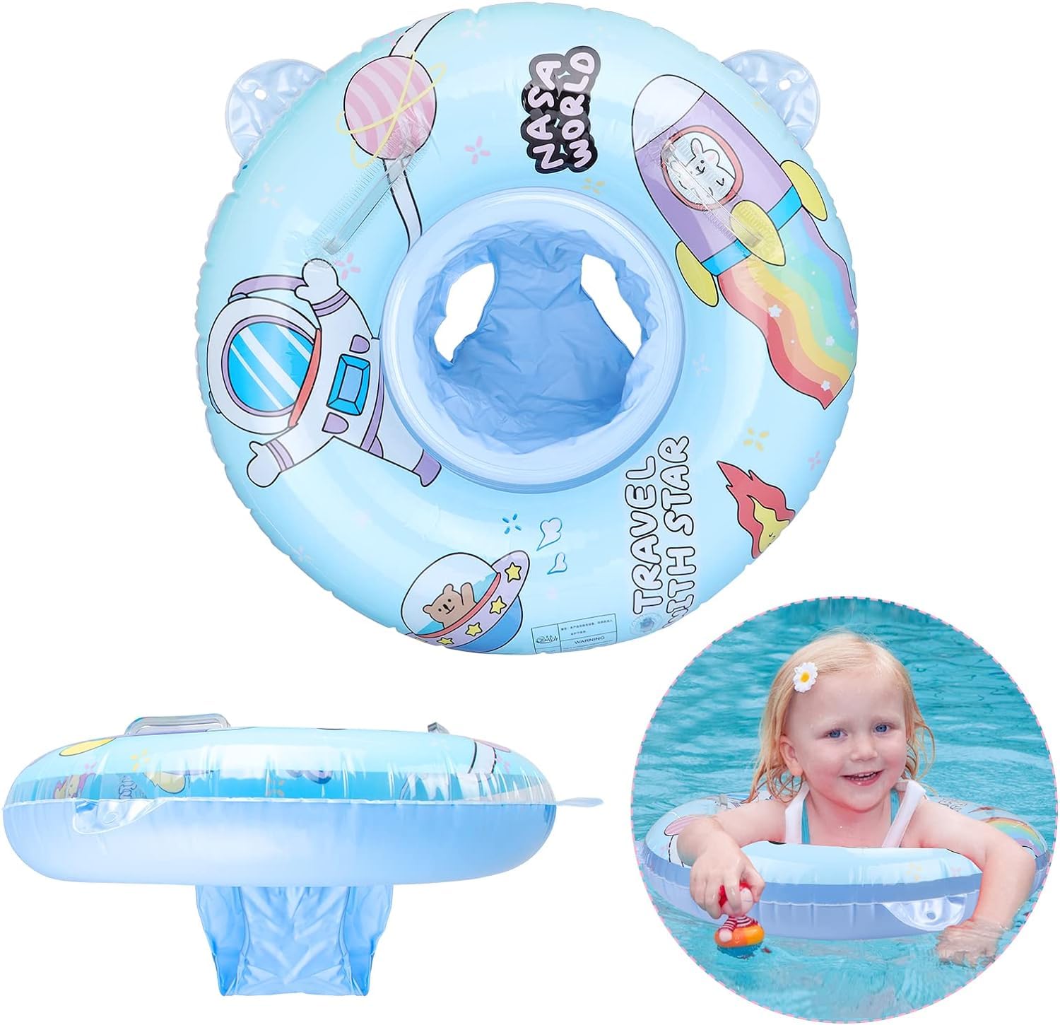 Oziral Flotador para bebé, Flotador Inflable Engrosado, Ayuda de natación para niños de 6 Meses a 3 años, Asiento de natación para niños, Juguete para Piscina, natación Flotador …