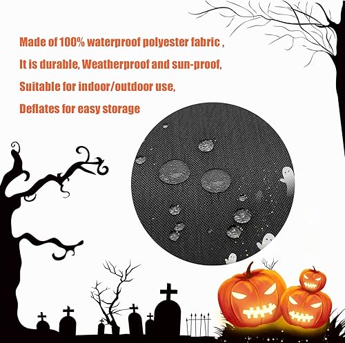 Miniatura 7 de Decoración inflable de Halloween de 4 pies, fantasma de guadaña al aire libre con luces LED, decoraciones de Halloween, terraza, jardín, césped,