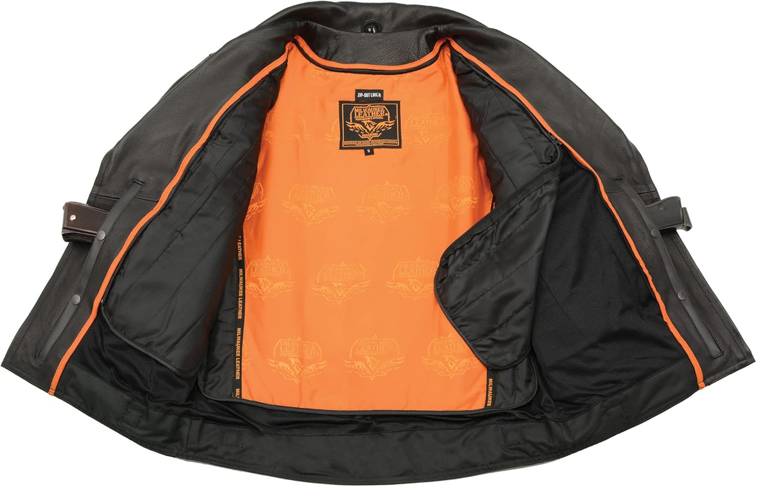 Milwaukee Leather Men's High End Naked Cowhide Utility Pocket Vented Biker Leather Jacket MLM1520