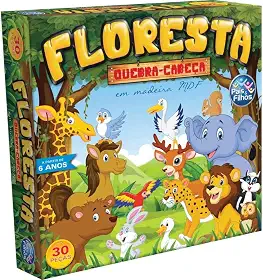 Pais & Filhos - Quebra-Cabeça Madeira Floresta, 30 Peças, Multicor, Multicor