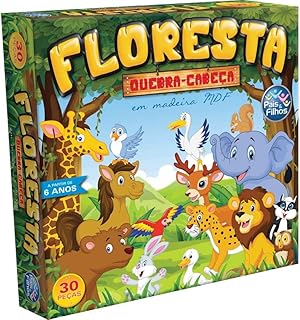 Pais e Filhos - Quebra-Cabeça Madeira Floresta, 30 Peças, Multicor, Multicor - Opção com menor preço