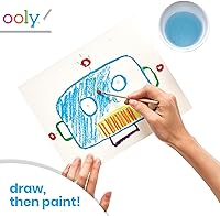 Vista 4 de Ooly Smooth Stix - Crayones de gel para niños y adultos con pincel, juego de 6 colores arcoíris de acuarela para vidrio y papel con estuche, juego