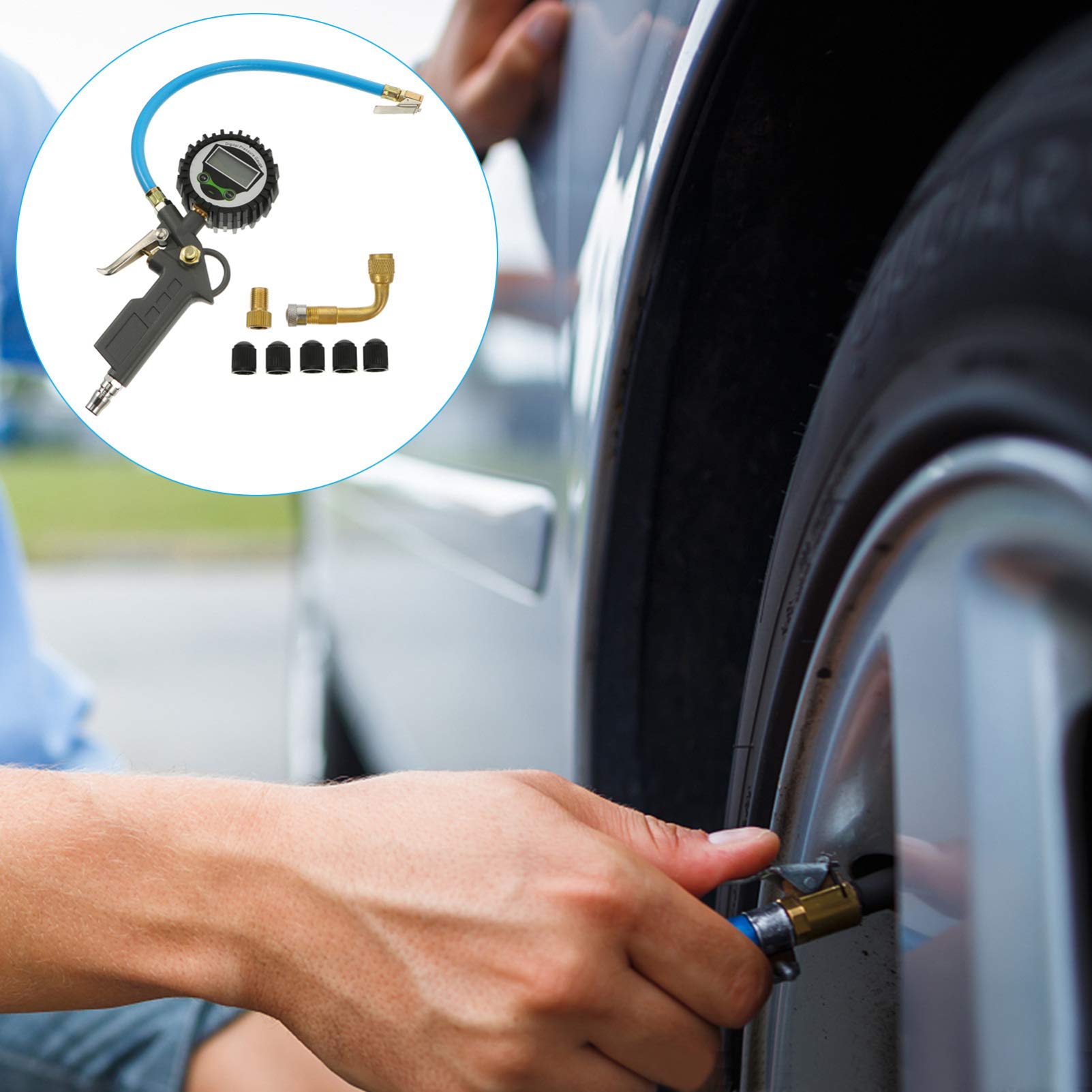 Manomètre Numérique Pression Affichage à des Pneus de Voiture