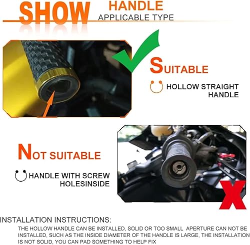 Miniatura 6 de Motorcycle Handle Bar Ends Handlebar Grips Cap Plug for XT660R XT660X XT660Z XT660 RXZ 2004-2017