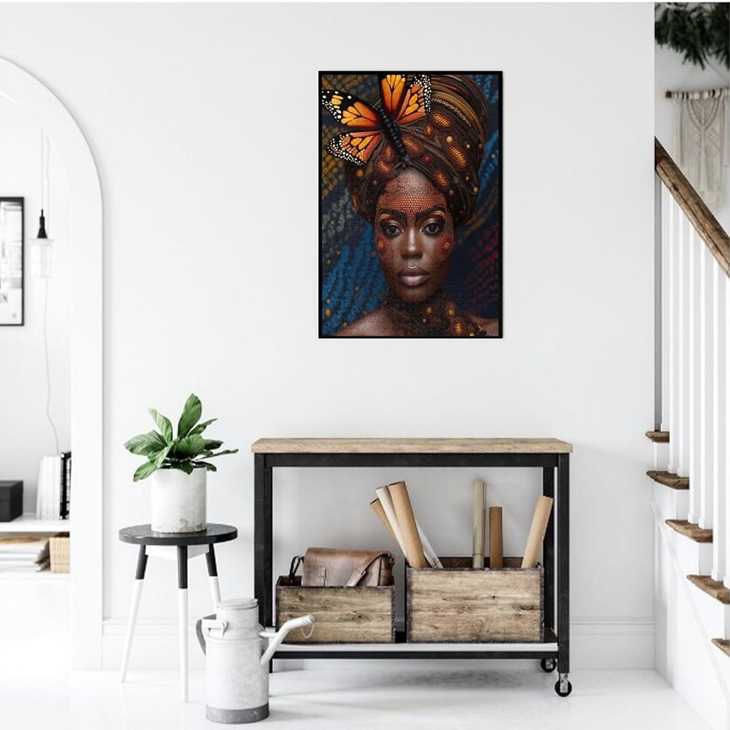 Jigsaw Puzzles 1000 pieces Adults Butterflies African Woman I Am Afro Queen American Formation wooden to Toys Gift Entertainment Home Decoration 29.5 x 19.6 in