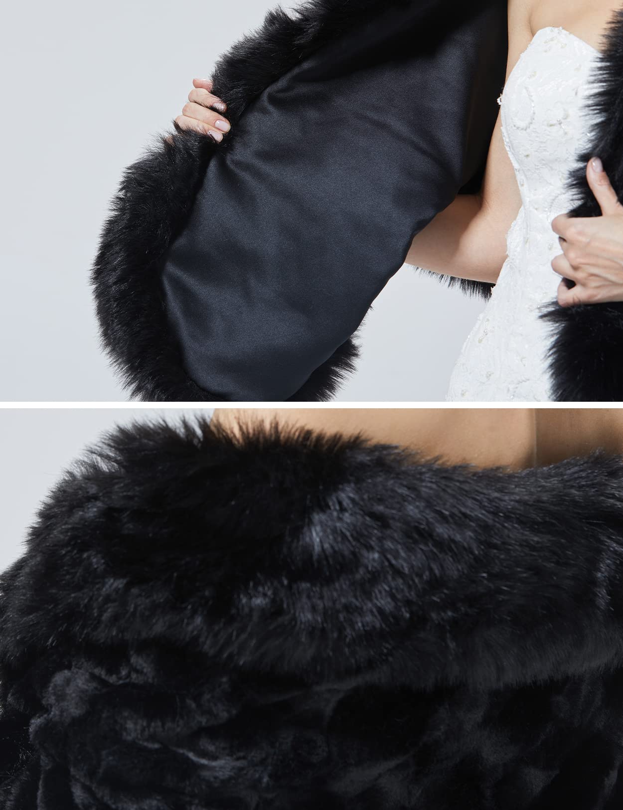 BEAUTELICATE Chal de piel sintética Estola Invierno Bolero Mujer Fiesta Vestido de Noche para Bodas Novia Dama de Honor