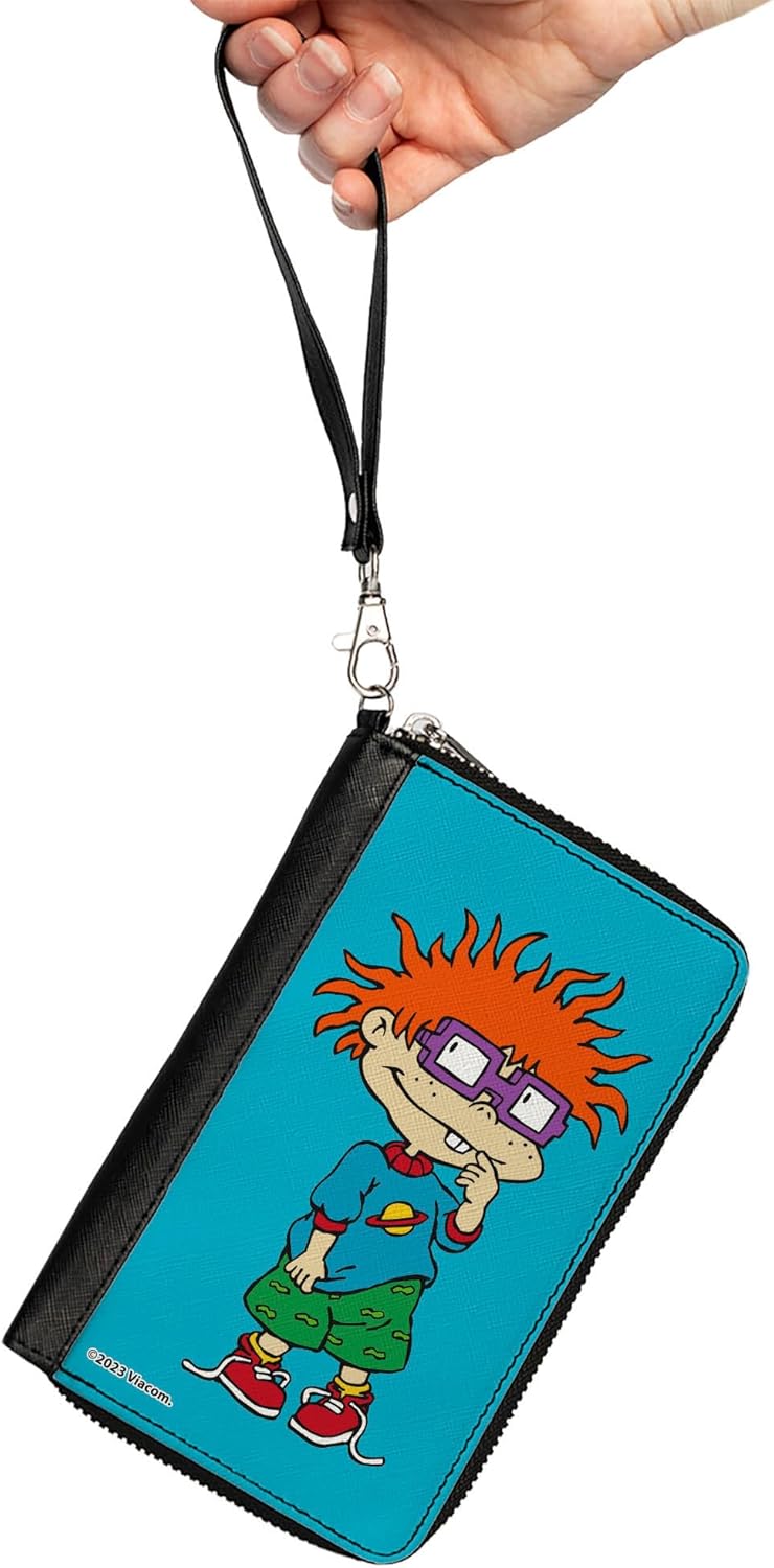 Buckle-Down Nickelodeon Wallet, Zip Around, Rugrats Chuckie Pose Blue, Vegan Leather - Image 2