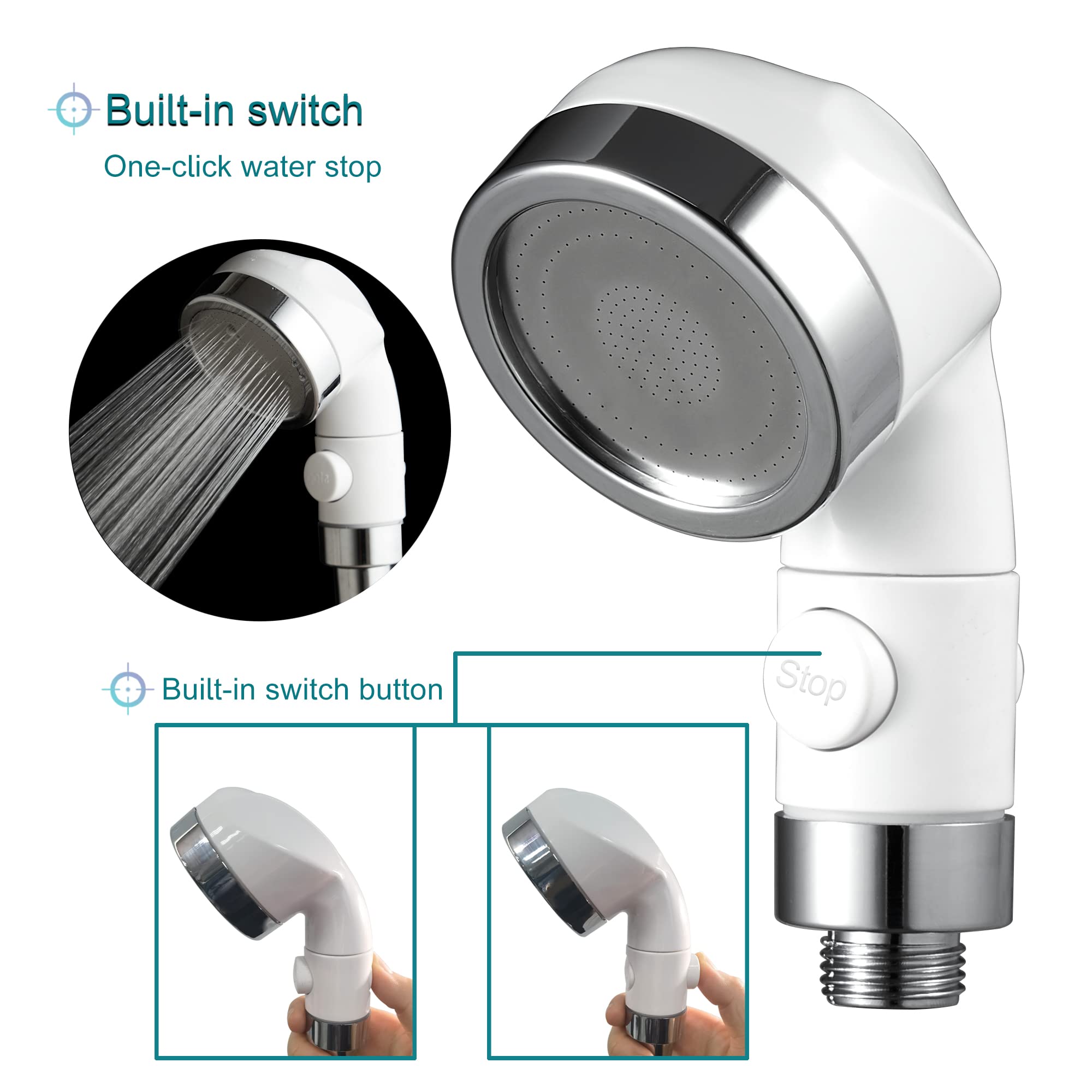 Spülbeckenarmatur Mit Handbrause & 6 Adaptern – 2 M Schlauch, ON/OFF-Taste, Silber