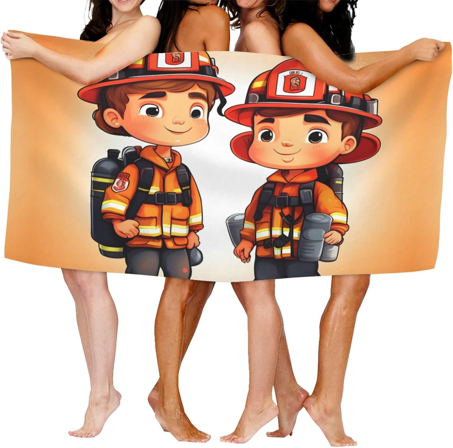 Little Boys and Girls in Firefighters Ultra Fine Fiber Absorbent Bath Towel(32 X 52in),Highly Absorbent Dry Quickly Bath Sheet,Soft Large