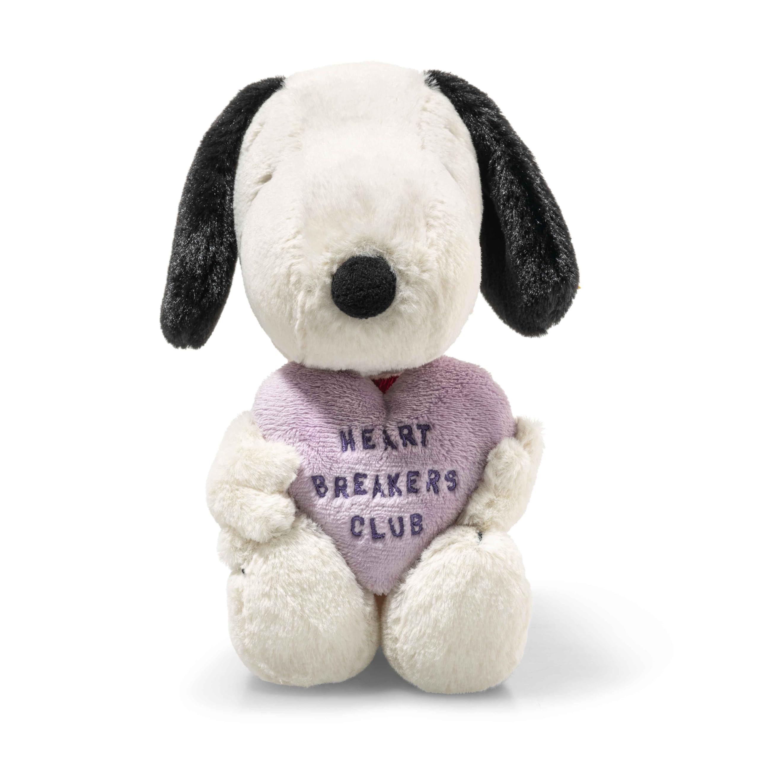 Steiff Snoopy Heartbreakers Club 024450 Cute Soft Toy for Boys Girls and Babies from 0 Months, 22 cm, White