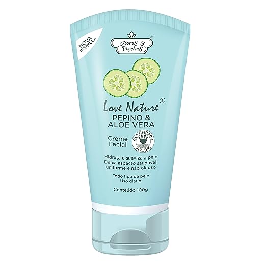 Flores & Vegetais Creme Facial Pepino & Aloe Vera Love Nature®